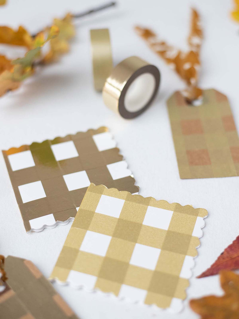 gold washi tape gift tags