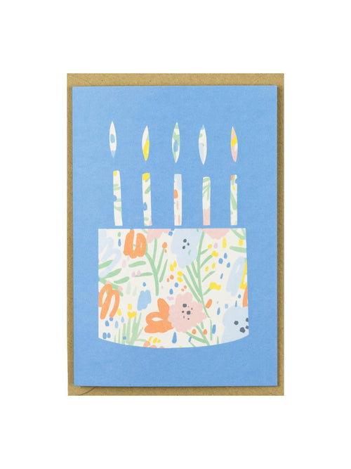 Birthday candles floral cake card