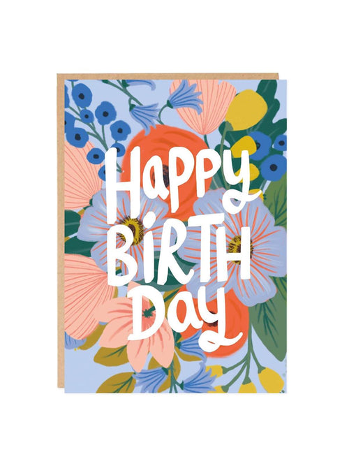 bold floral birthday card