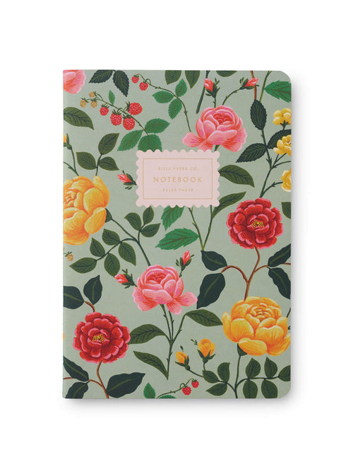 Rifle Paper Co Roses stitched notebooks