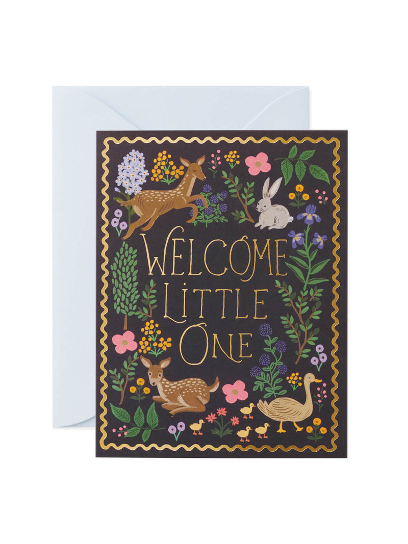 Rifle Paper Co woodland welcome baby card