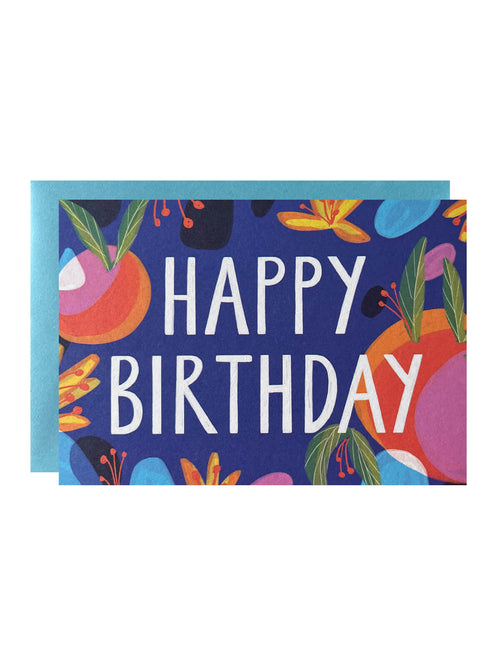blue abstract birthday card