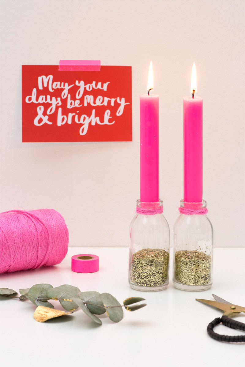 Christmas glitter candles