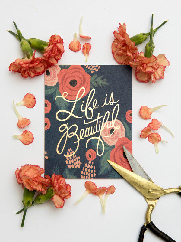 Rifle Paper Co Life is beautiful card