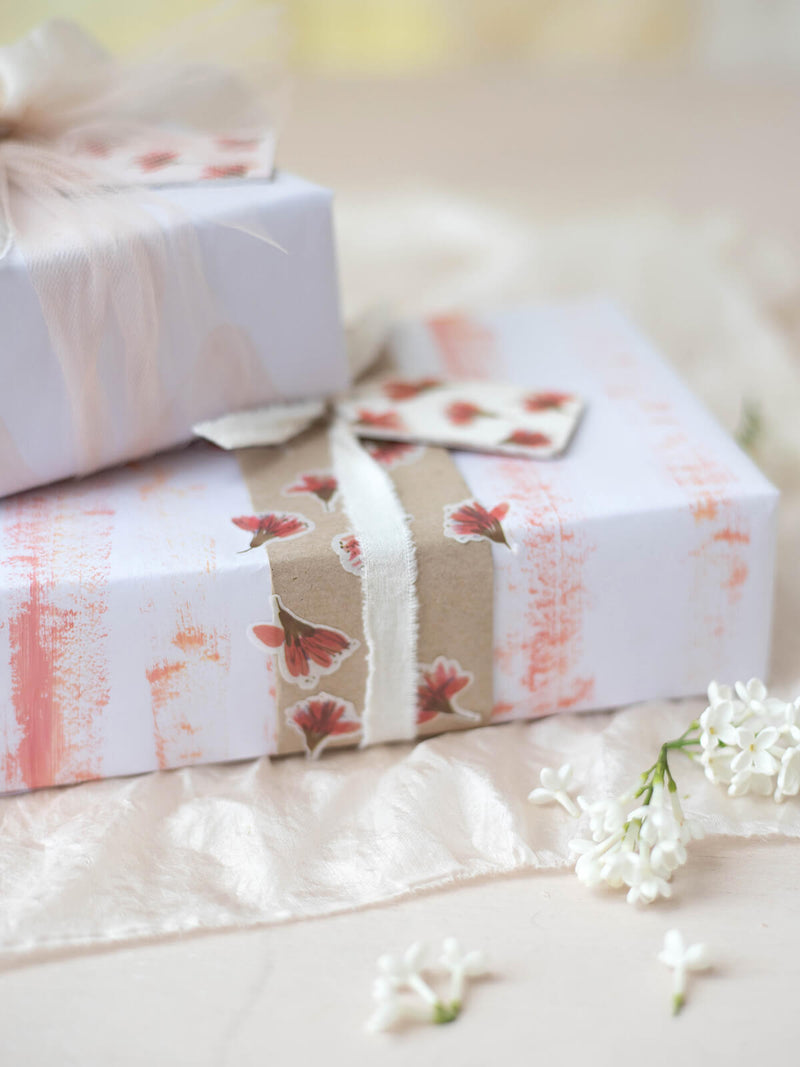 cherry blossom tulle silk gift wrap