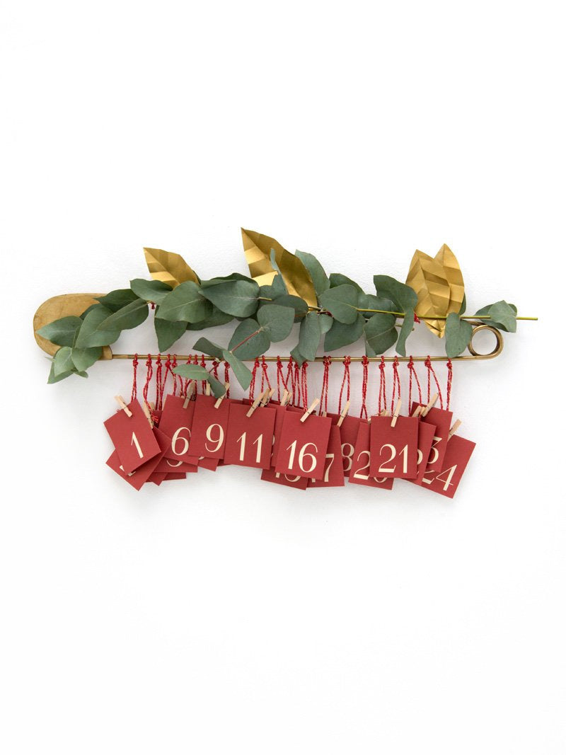 giant safety pin advent calendar