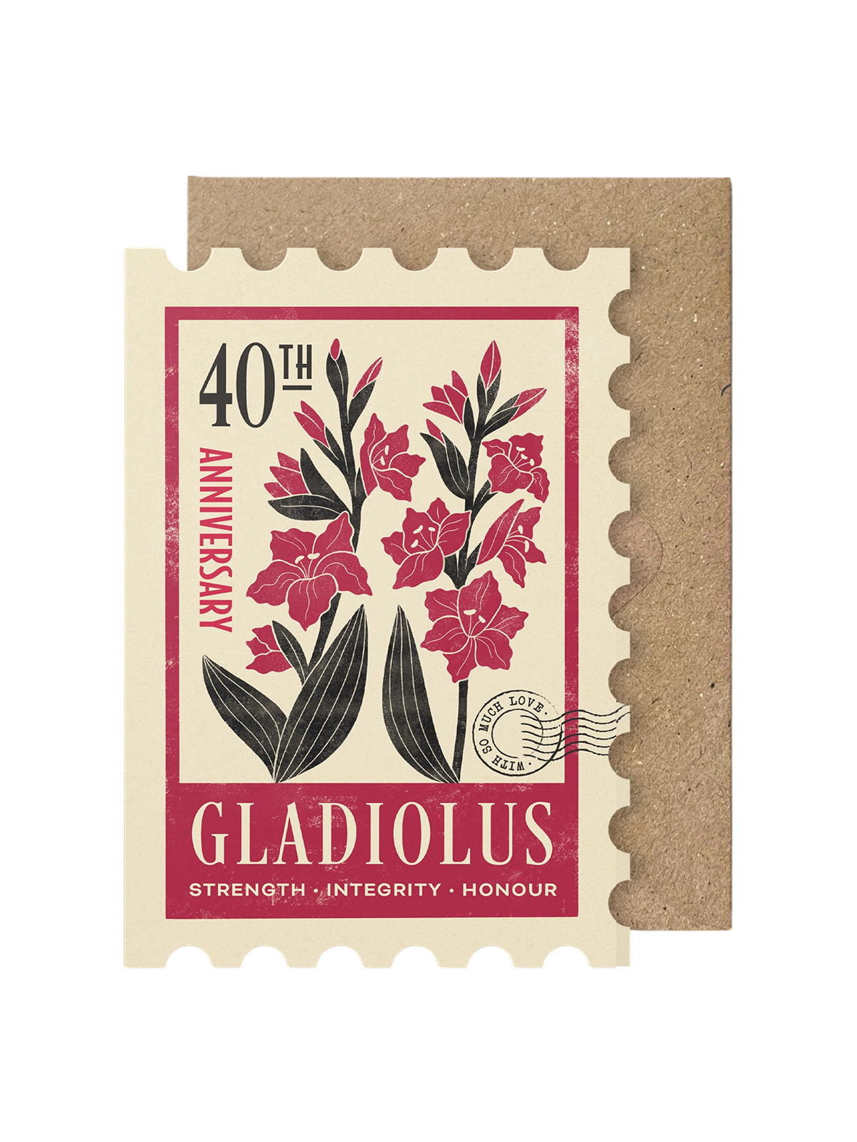 40th anniversary gladiolus card