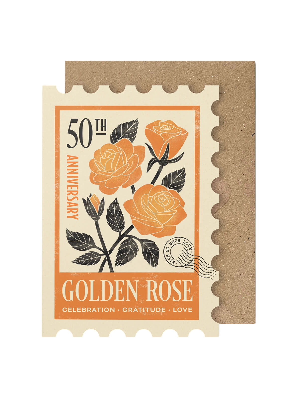 50th anniversary golden rose card