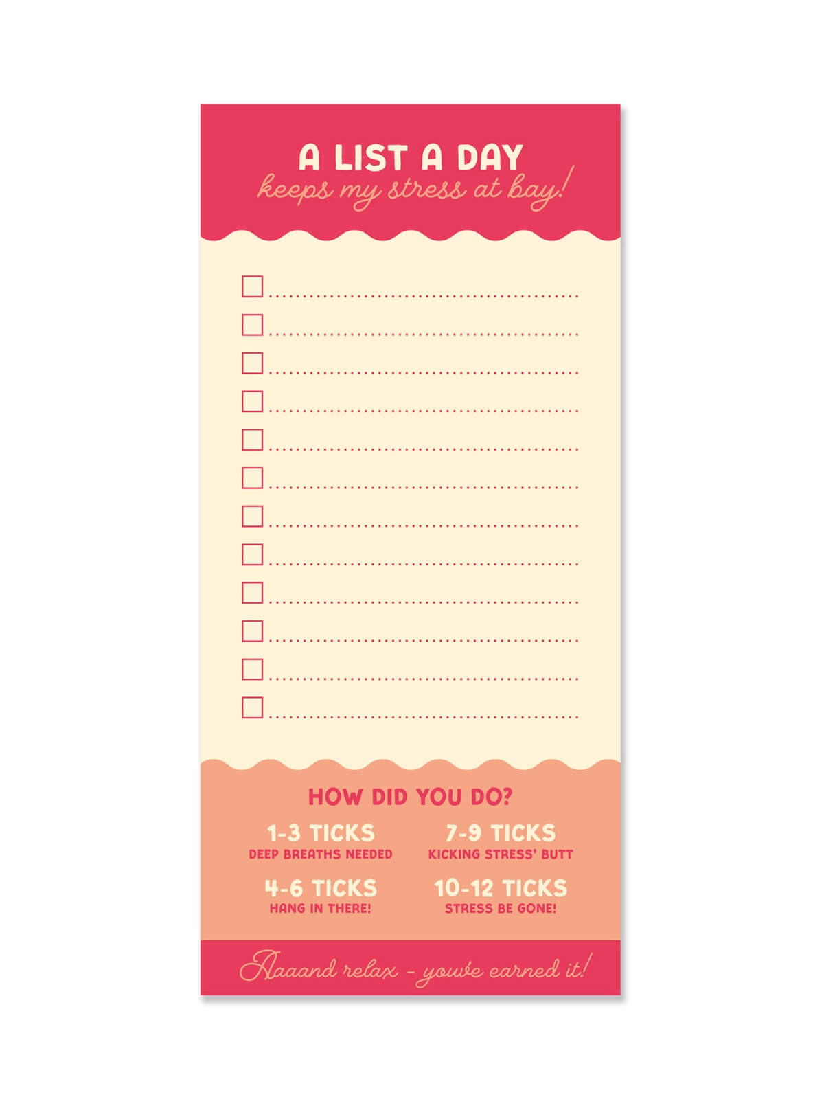 A list a day notepad