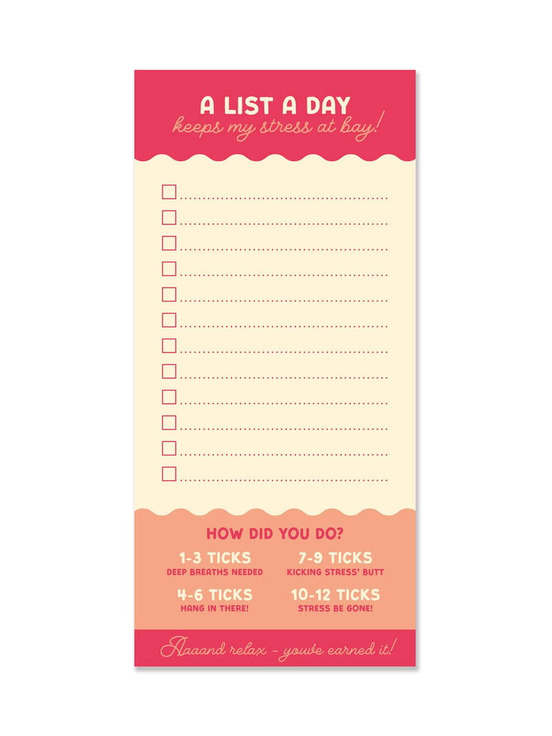A list a day notepad