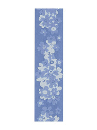 Blue floral taffeta ribbon