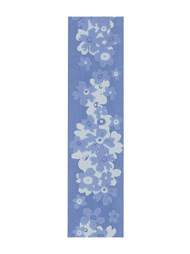 Blue floral taffeta ribbon