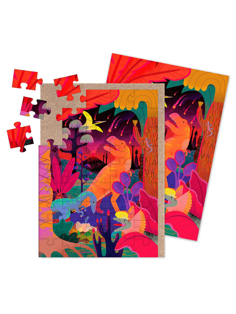 Bright dinos jigsaw card