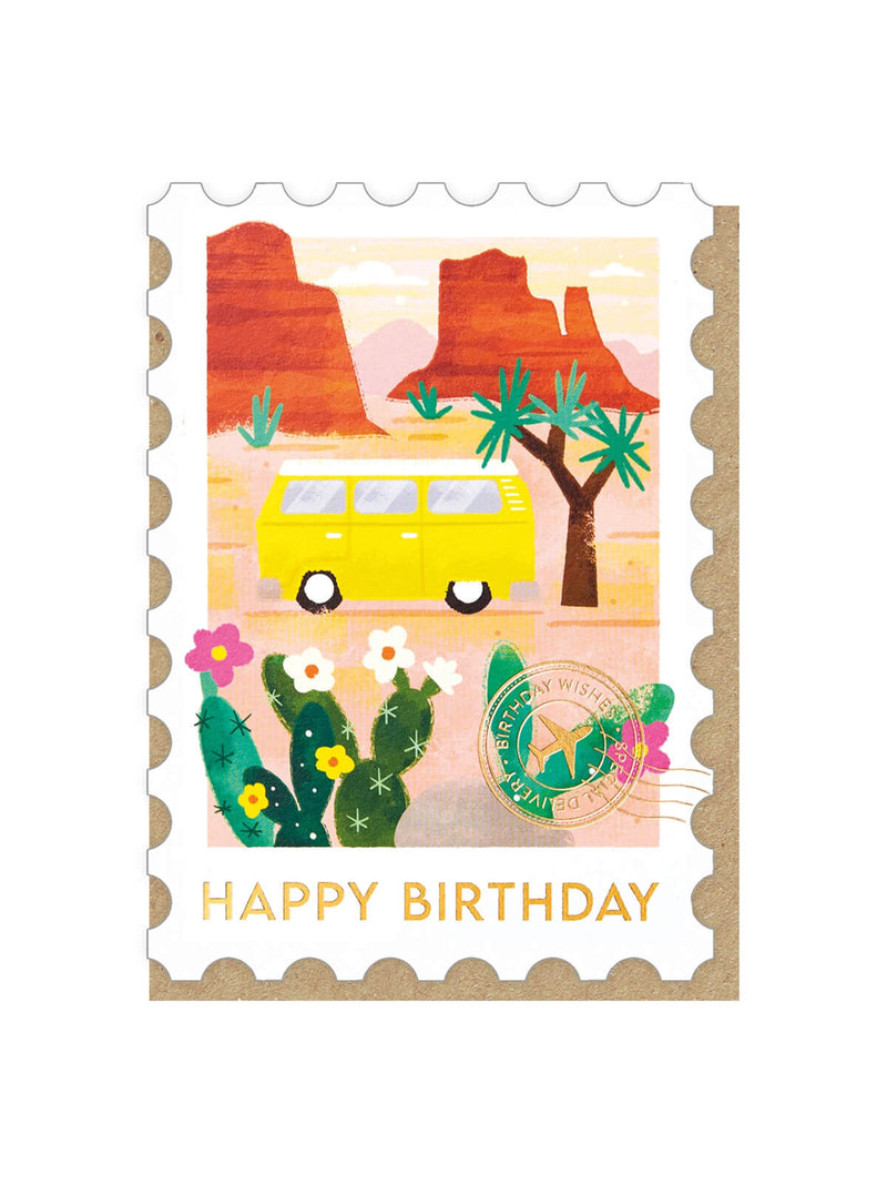 Campervan stamp birthday card