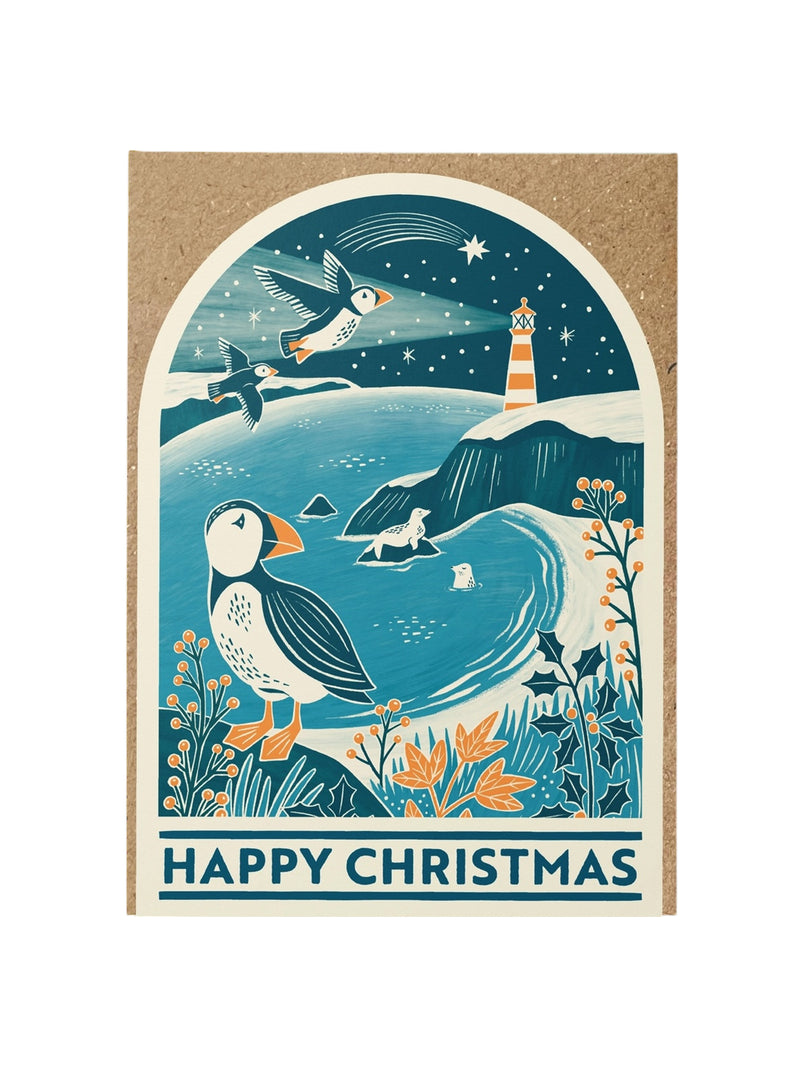 Coastal snowglobe card