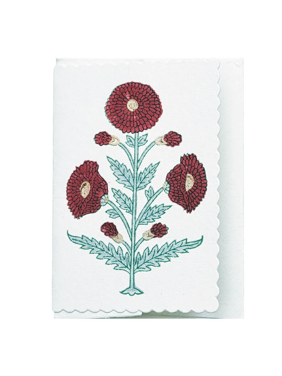 Genda sage block printed card