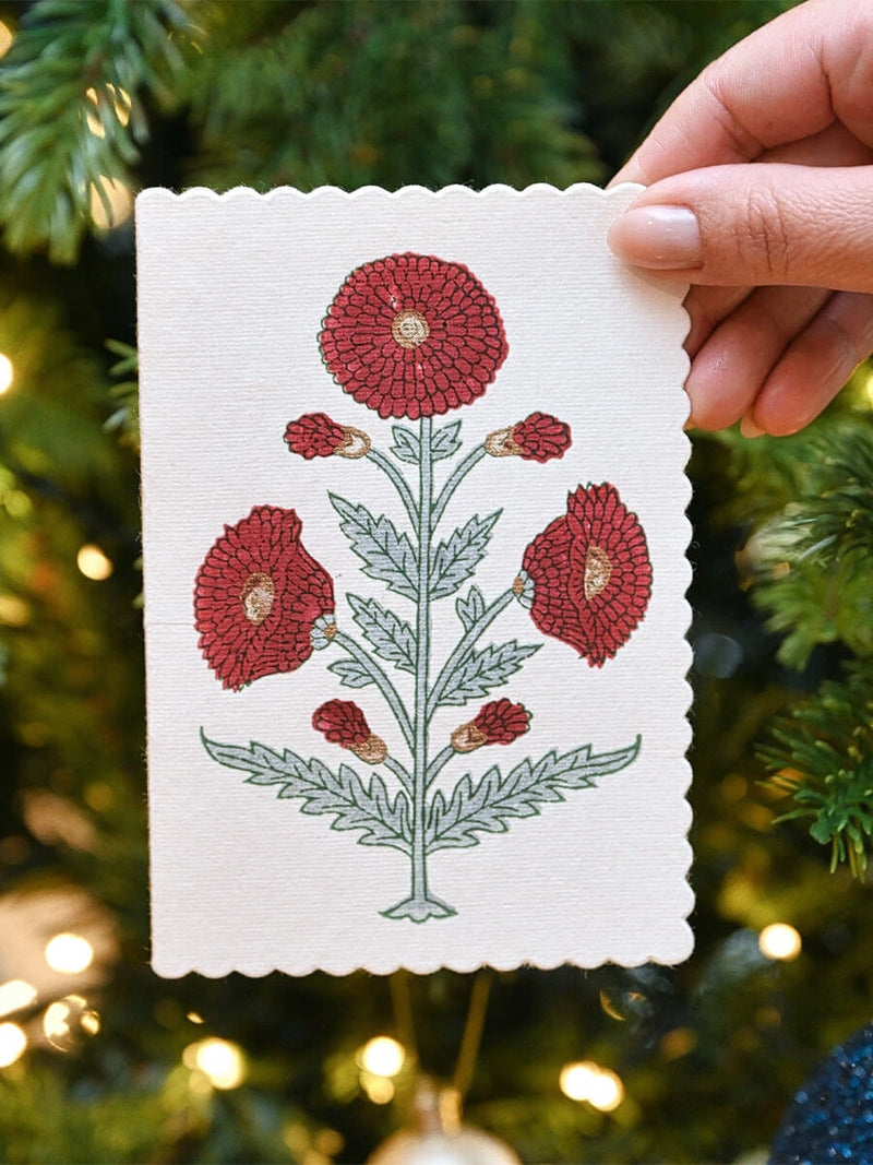 Genda sage gold block printed card