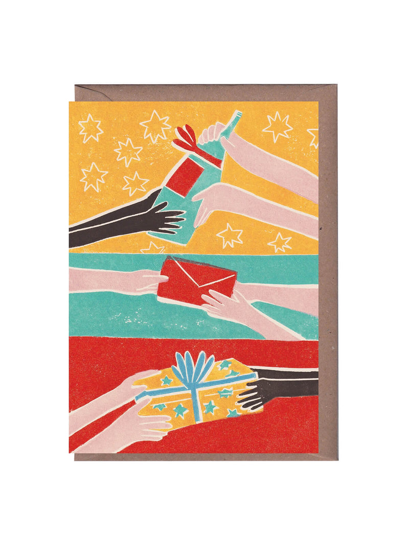 Giving and receiving Christmas card