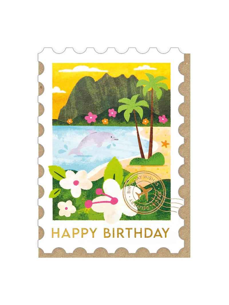 Hawaii stamp birthday card