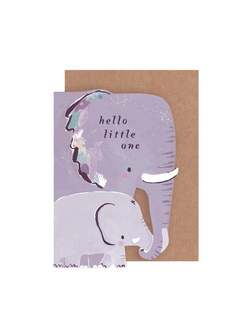 Hello little one elephant card