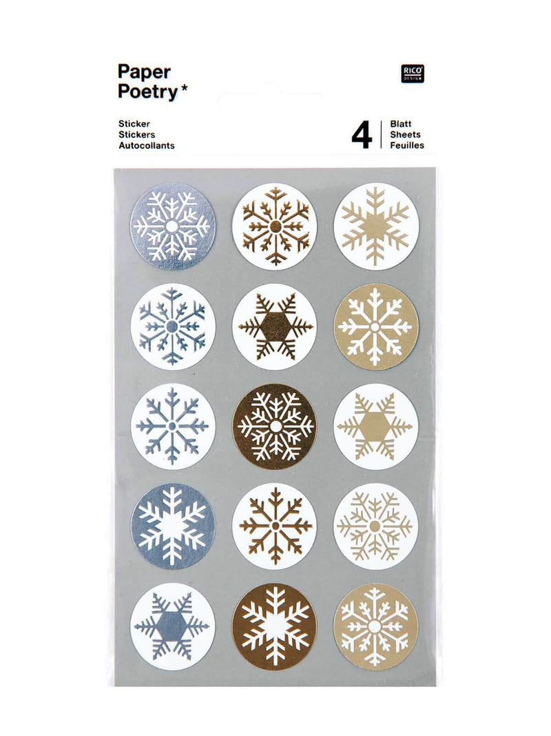 Ice crystals gold and silver stickers