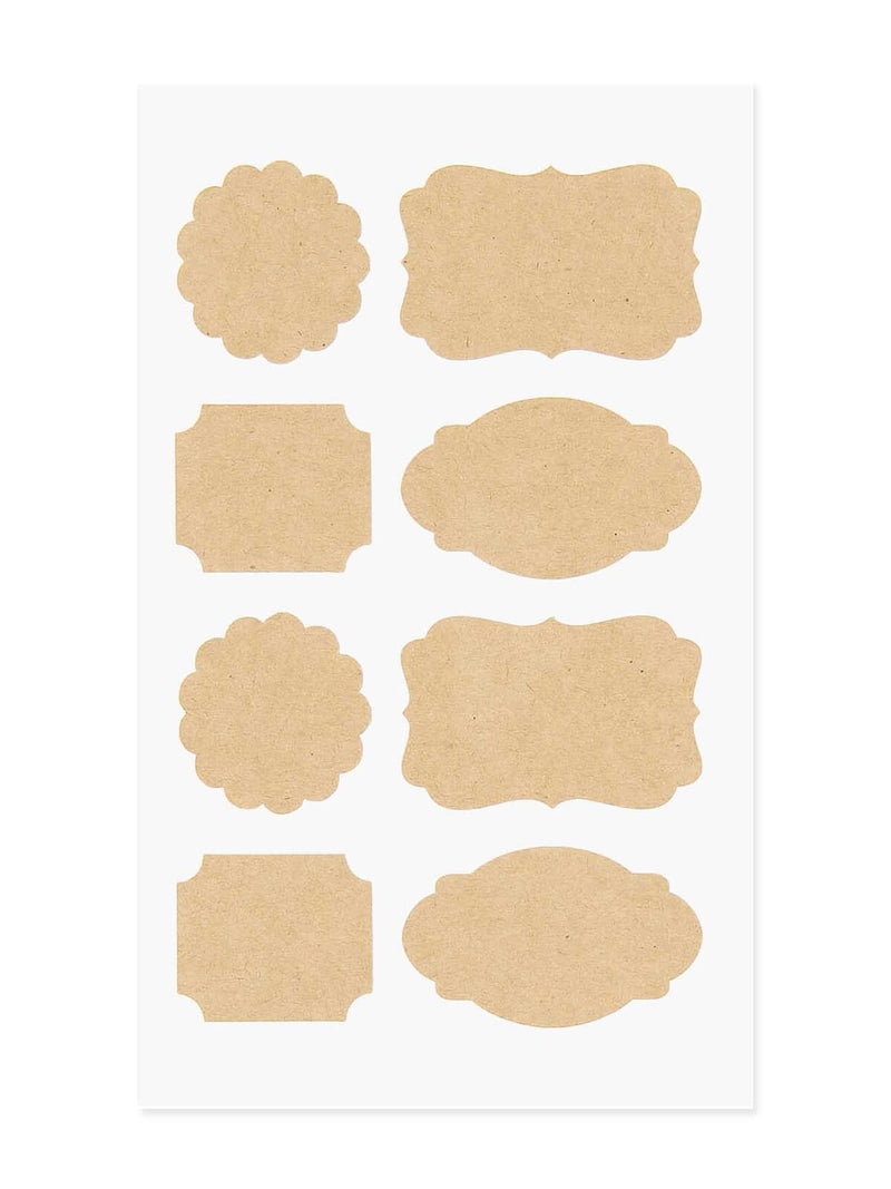 Kraft paper shaped stickers