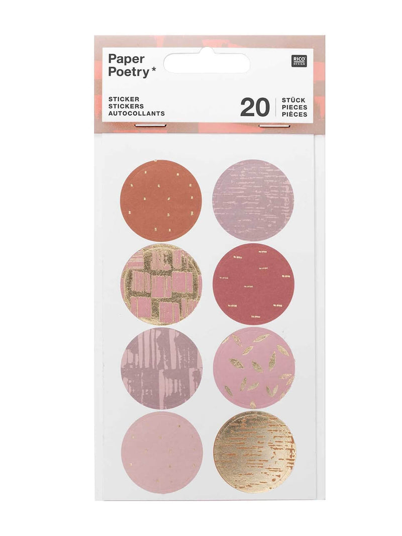 Mauve round stickers