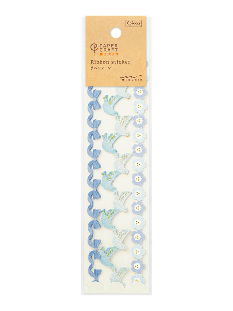 Midori blue ribbon stickers