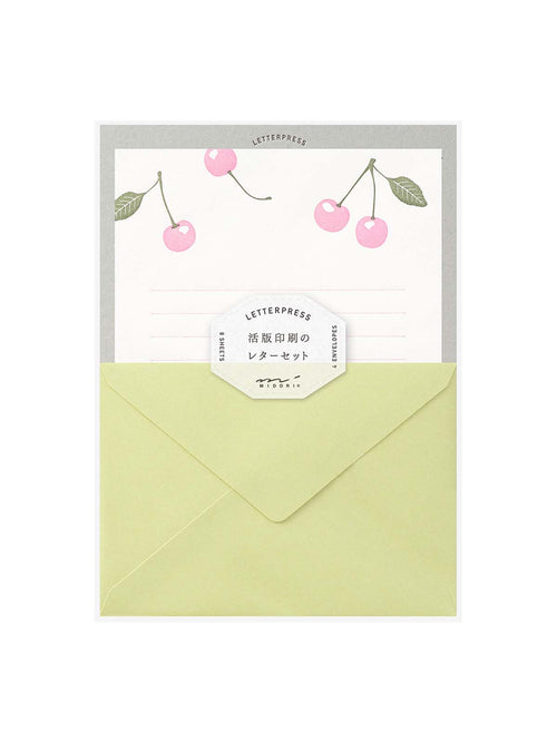 Midori letterpress cherry letter writing set