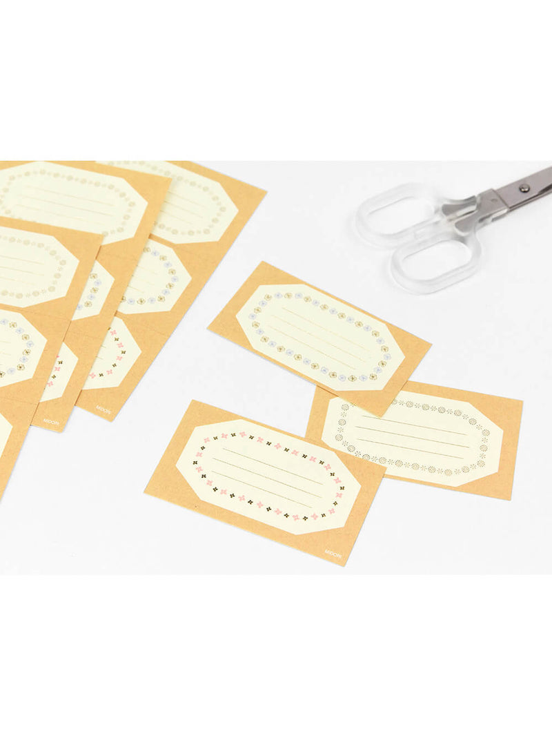 Midori floral foiled message labels