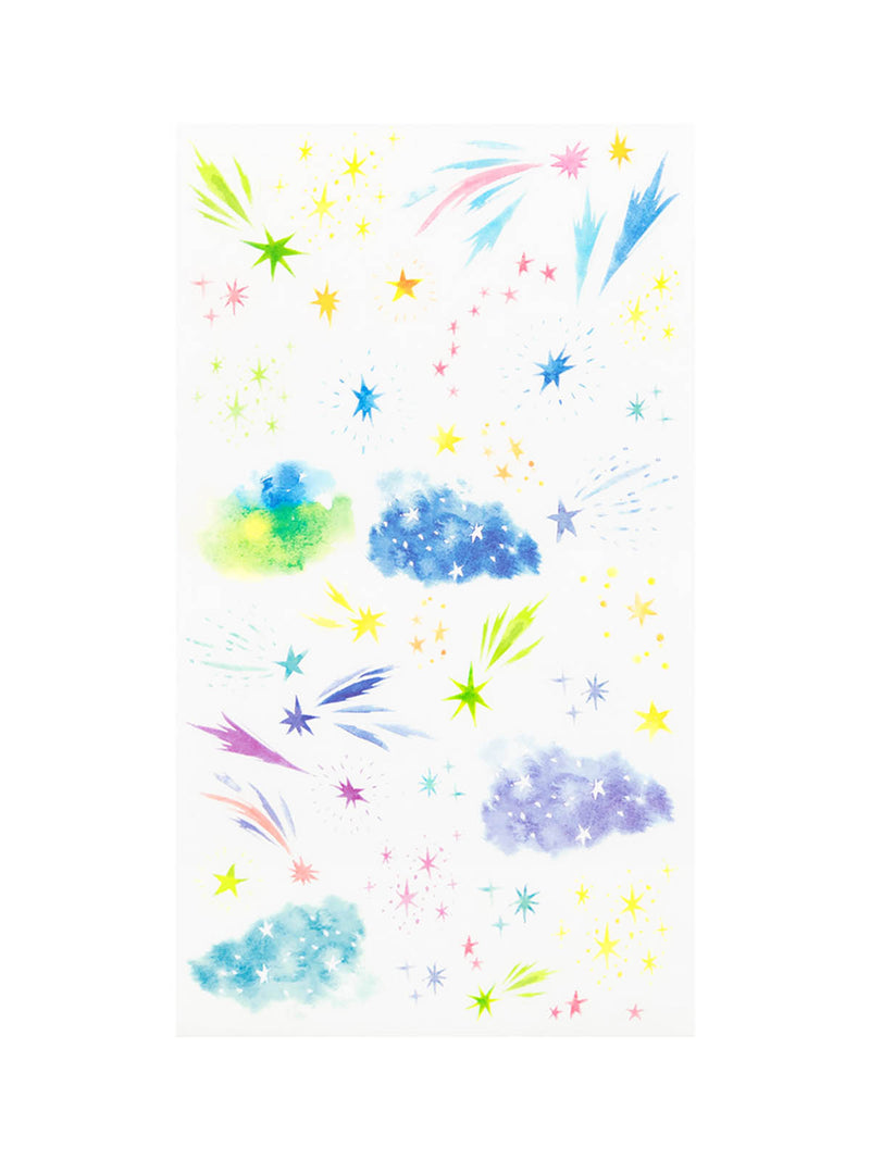 Midori watercolour sky transfer stickers