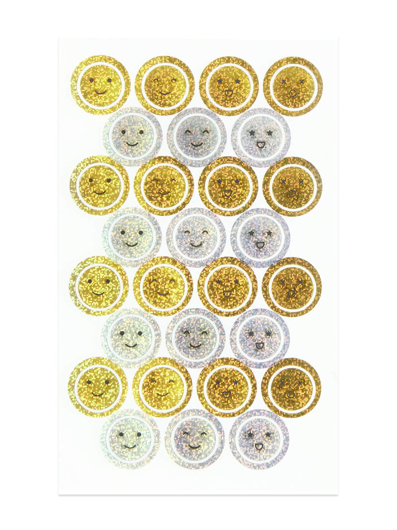 Mini foiled faces stickers