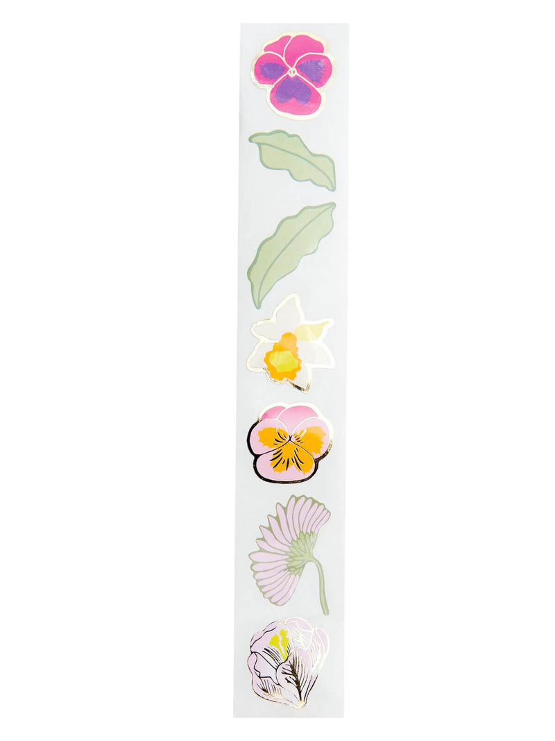 Mini pansy stickers roll