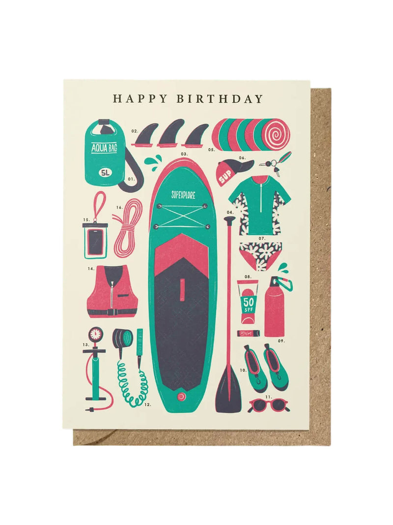 Paddleboard birthday card