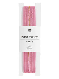 Pale pink and gold organza ribbon