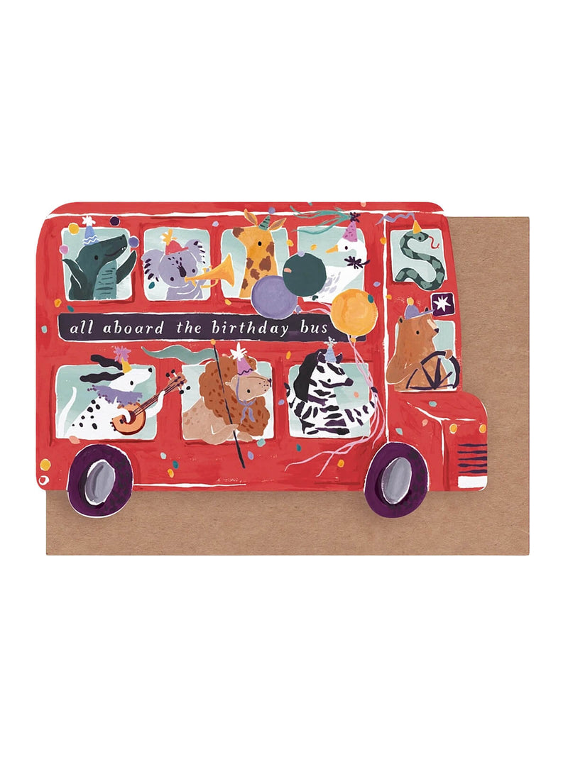 Party bus birthday card
