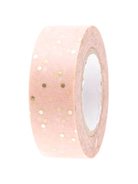 Pink and gold dot washi tape