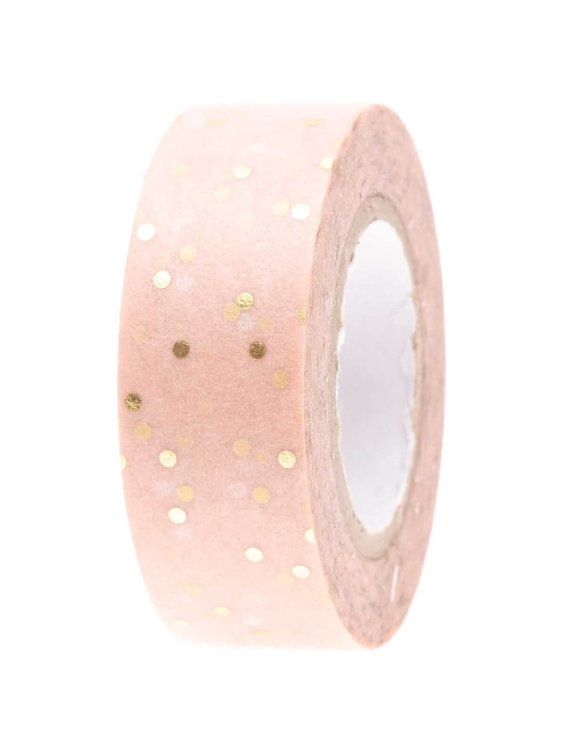 Pink and gold dot washi tape
