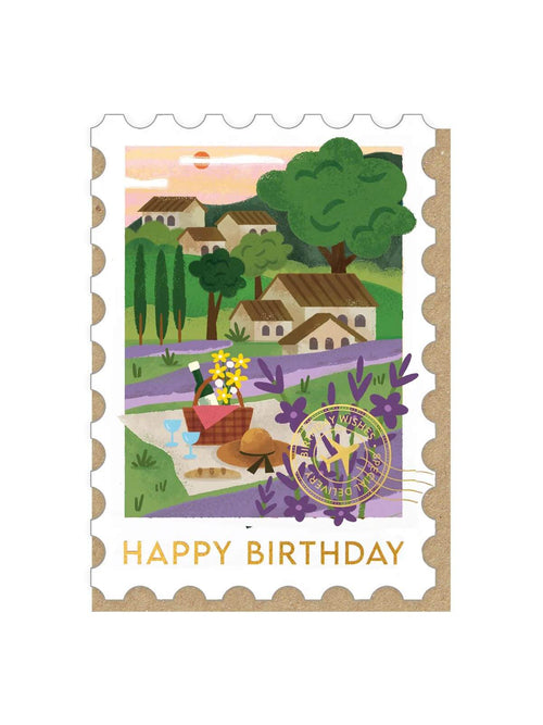 Provence stamp birthday card