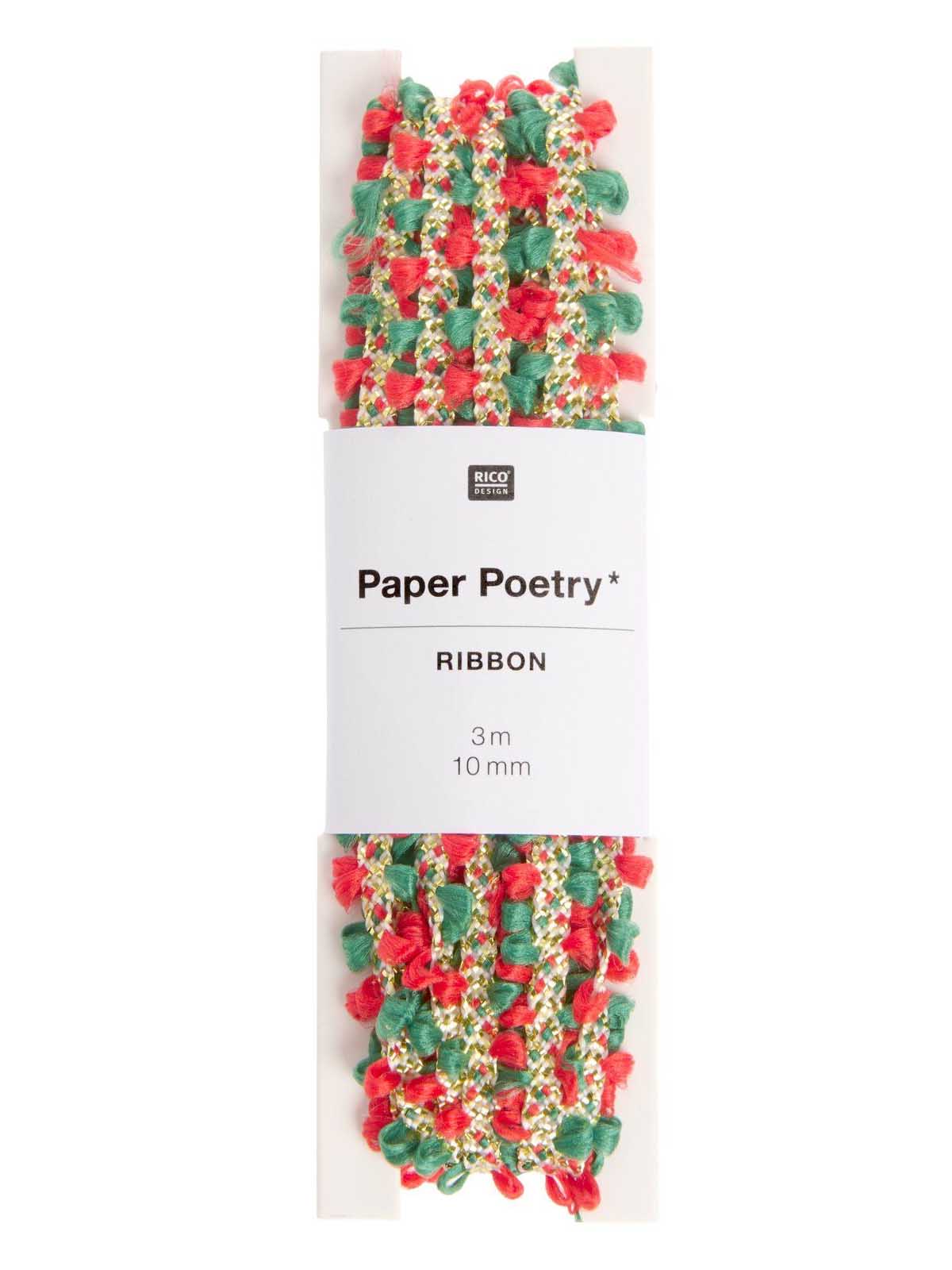 Red and green tasselled ribbon