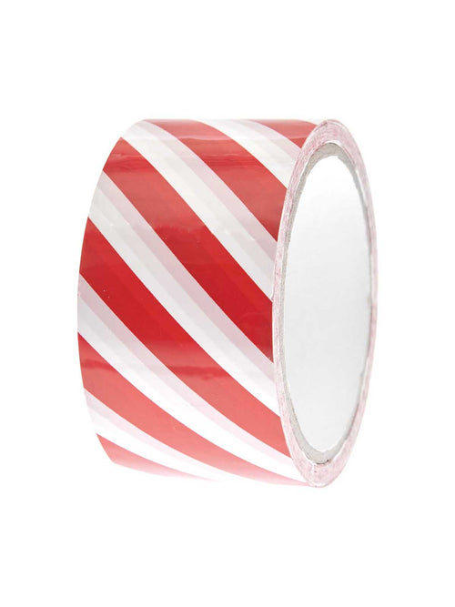 Red and white parcel tape