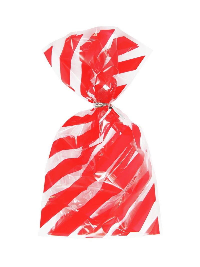 Red and white striped 11cm cookie bags