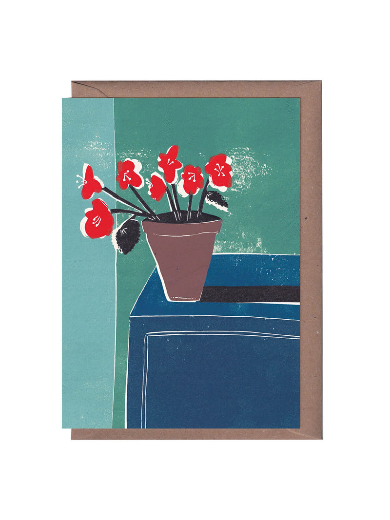 Red begonias card