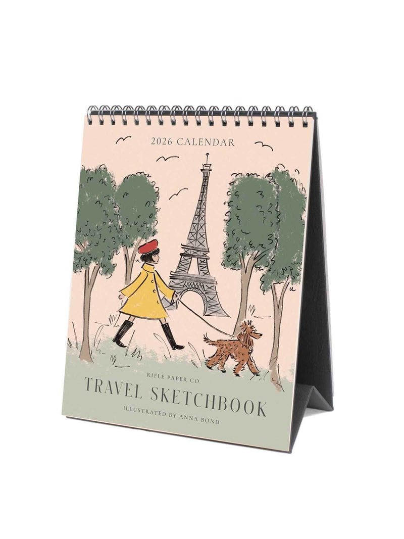 Rifle Paper Co 2026 Travel sketchbook desk calendar