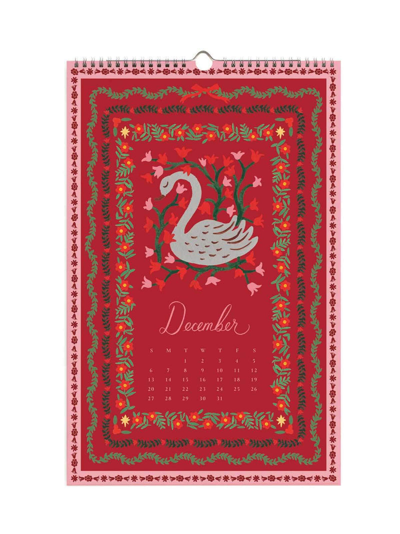 Rifle Paper Co 2026 flora calendar Dec