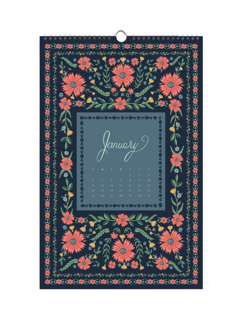 Rifle Paper Co 2026 flora calendar Jan