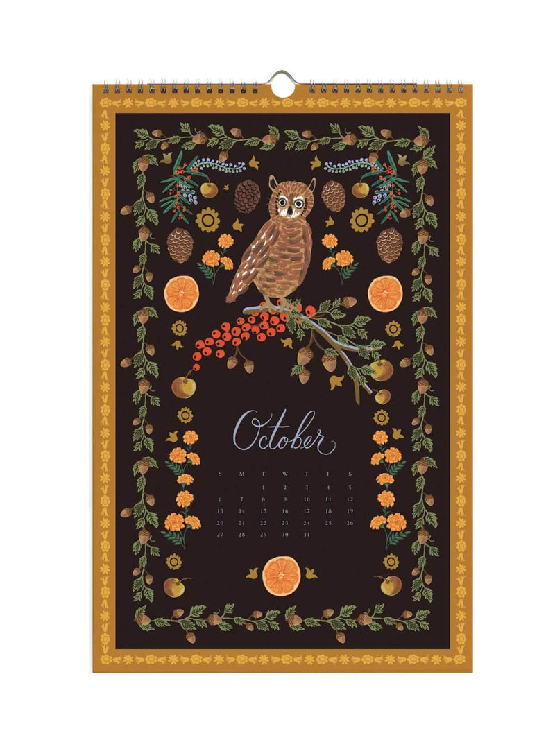 Rifle Paper Co 2026 flora calendar Oct