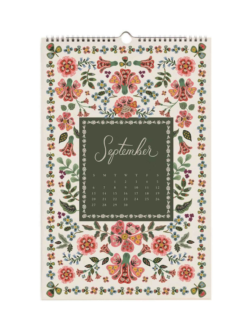 Rifle Paper Co 2026 flora calendar Sept