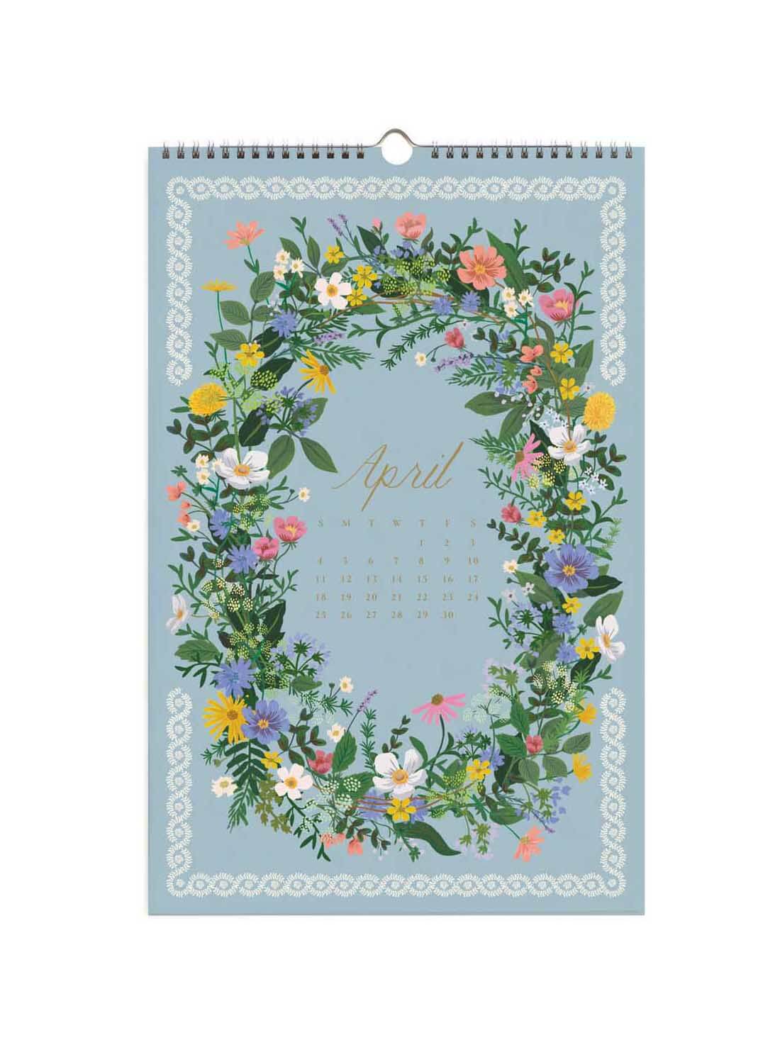 Rifle Paper CO 2027 botanical garden calendar April