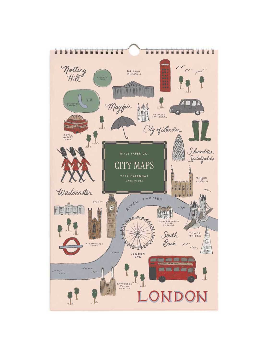 Rifle Paper Co 2027 city maps wall calendar